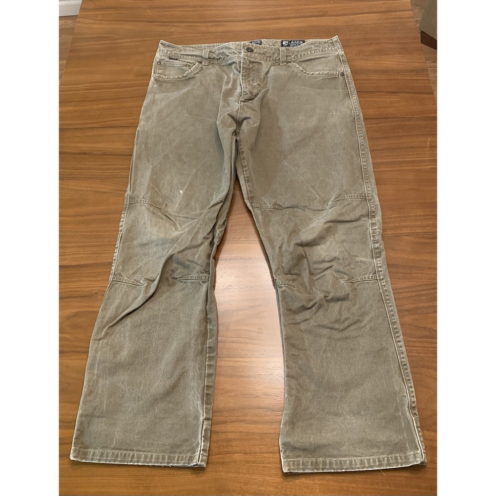 Kuhl Rydr Pants Men 38x30 Brown Vintage Patina Dye Heavy Twill Workwear Outdoors